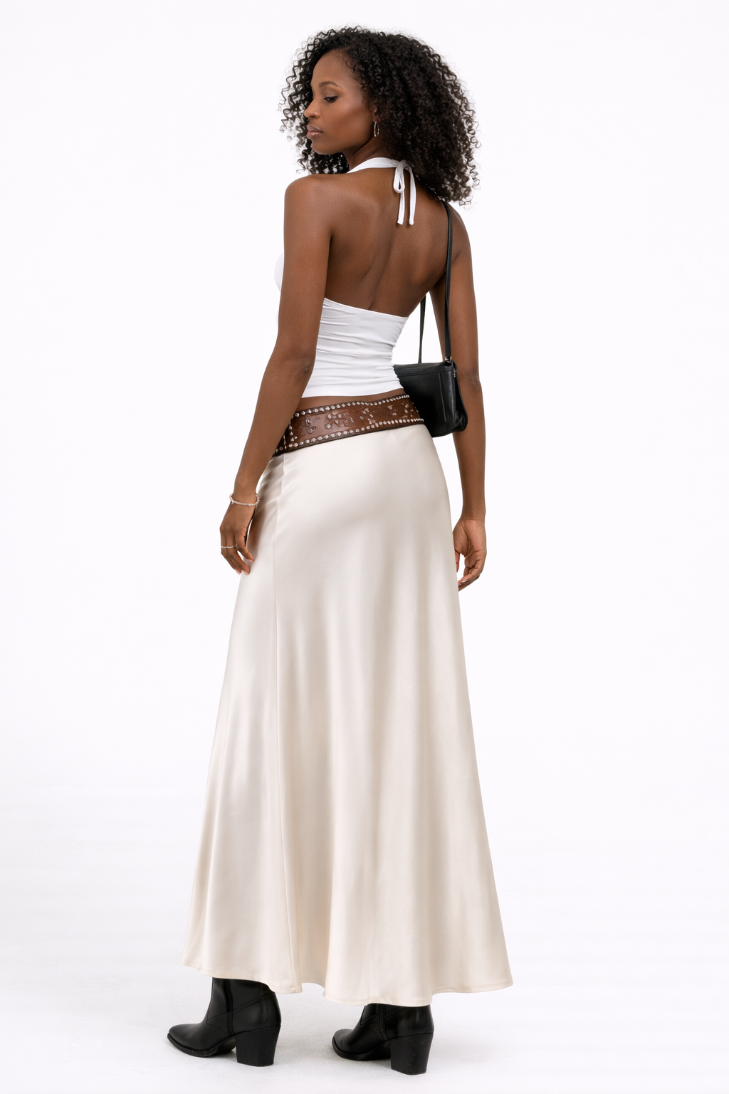 Satin A-Line Maxi Skirt