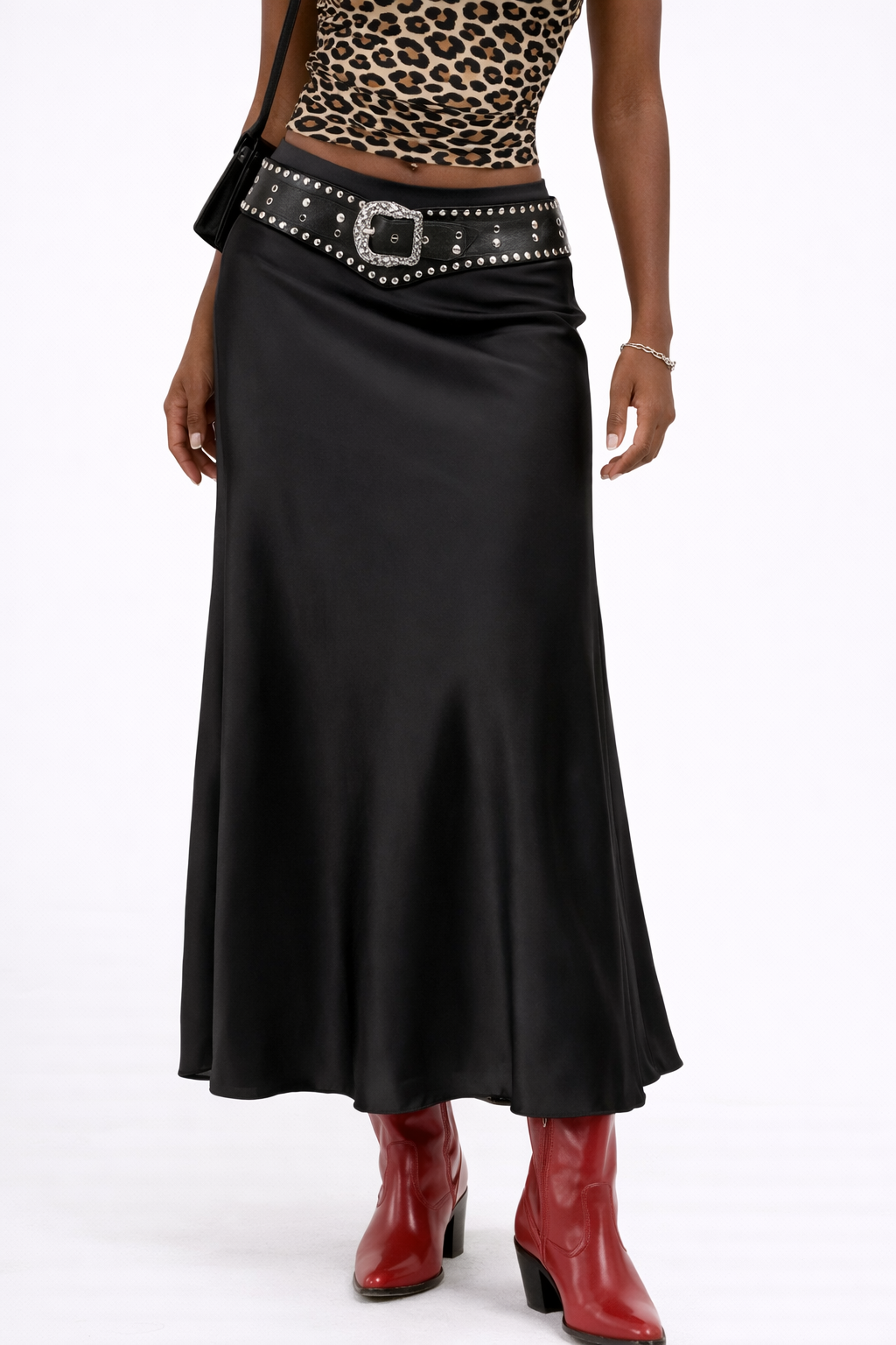 Satin A-Line Maxi Skirt