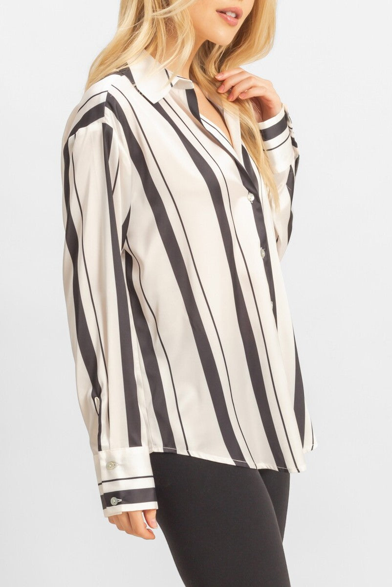 Satin Striped Shirt