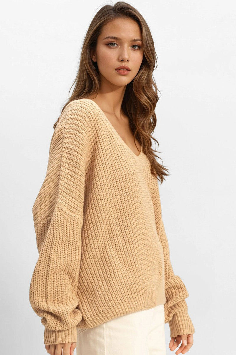 V-Neck Knit Sweater
