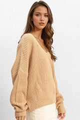 V-Neck Knit Sweater
