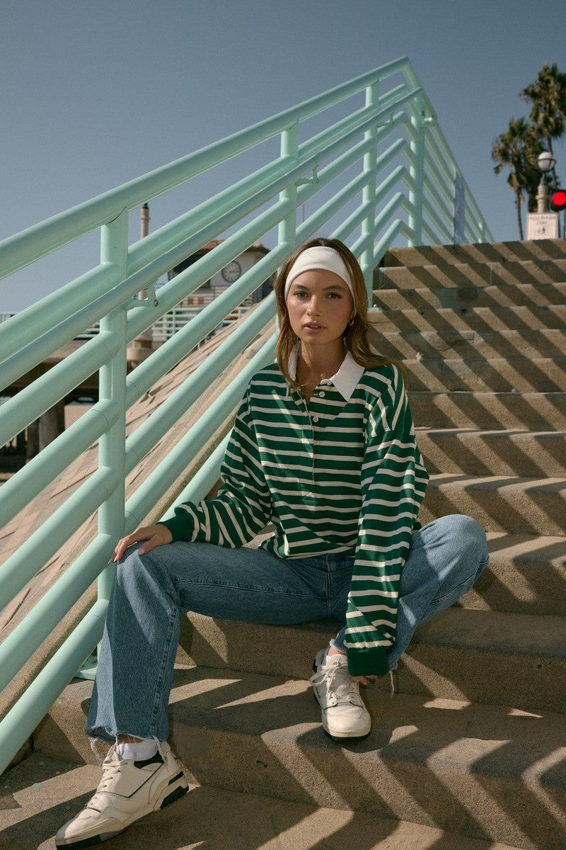 Striped Oversized Rugby Shirt