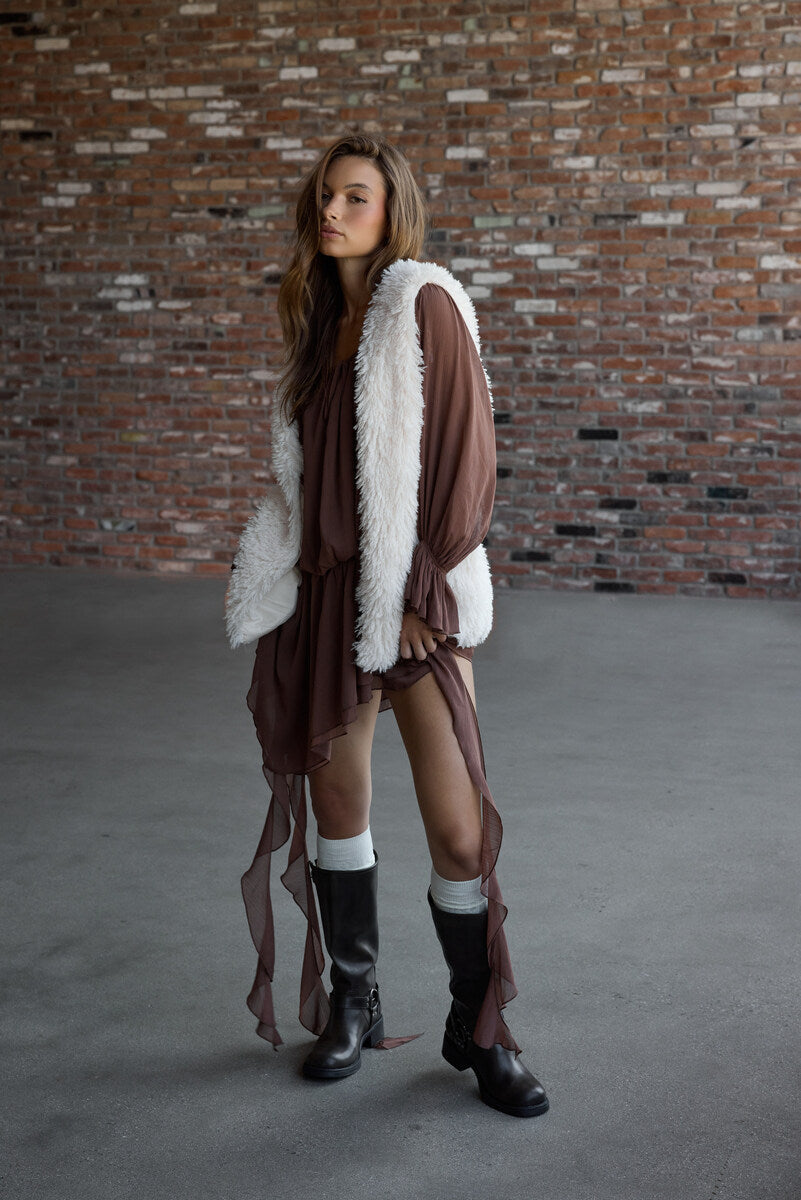 Fuzzy Longline Vest