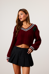 Cropped Varsity Sweater