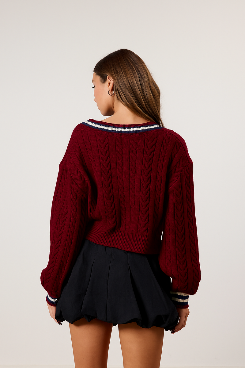 Cropped Varsity Sweater