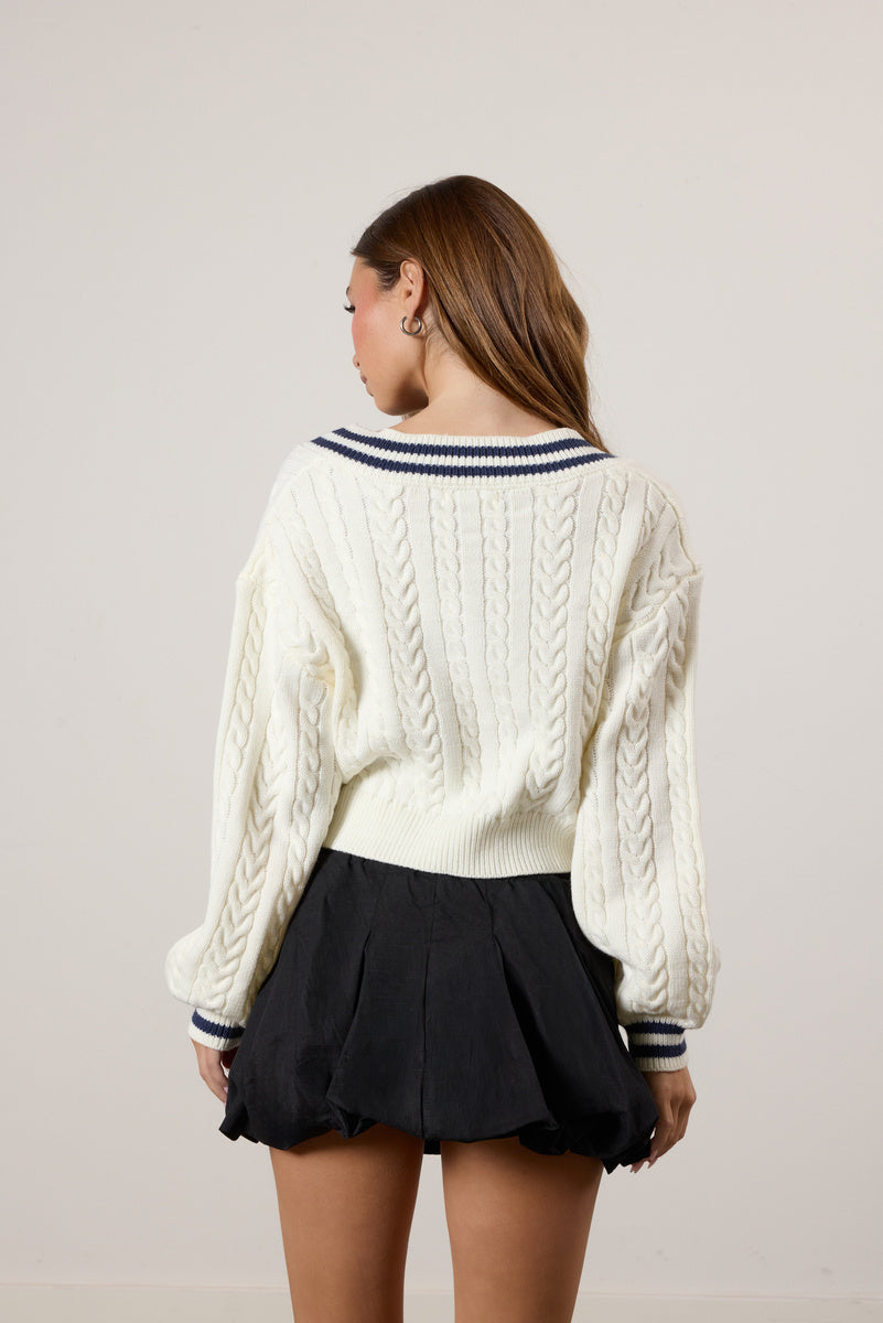 Cropped Varsity Sweater