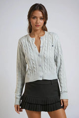 Cable Button-Up Cardigan Sweater
