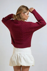 Cable Knit Collared Sweater