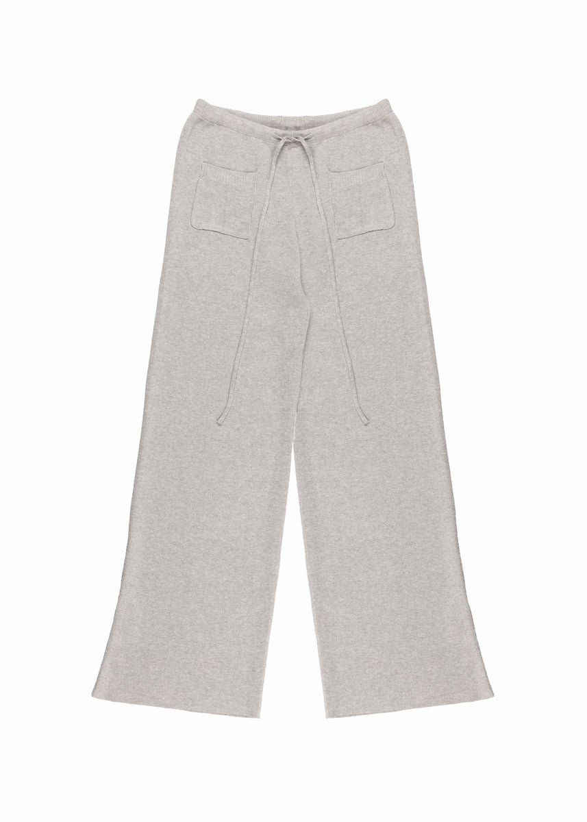 Ribbed Sweater-Knit Pajama Pant