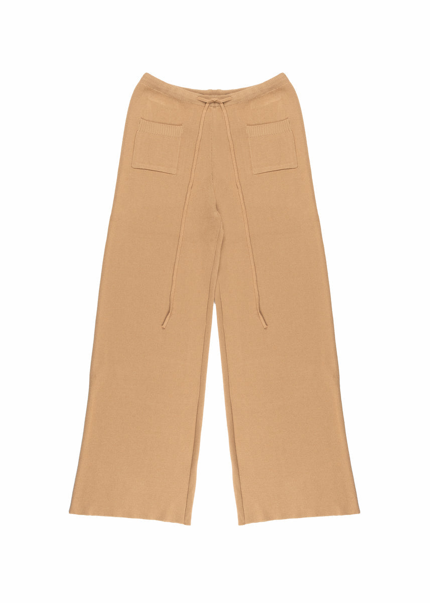 Ribbed Sweater-Knit Pajama Pant