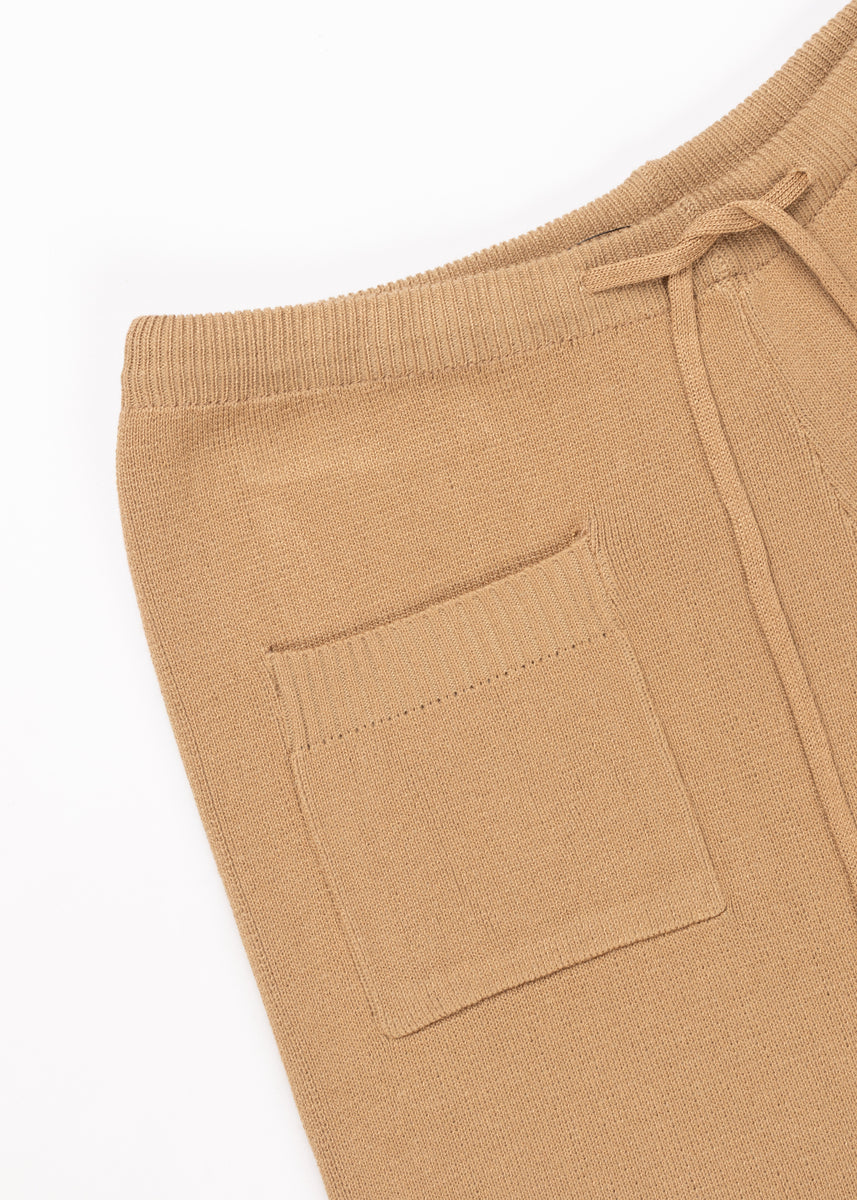 Ribbed Sweater-Knit Pajama Pant