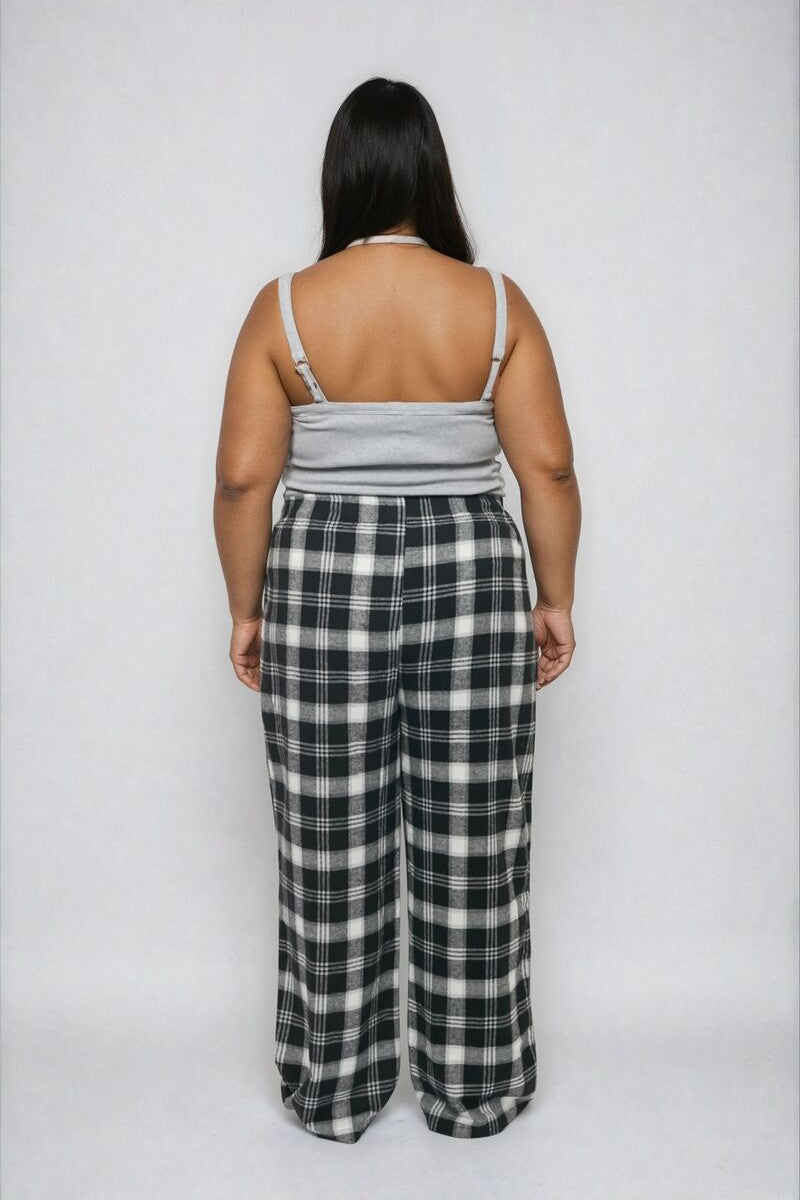 Plus Size Plaid Flannel Pajama Pants