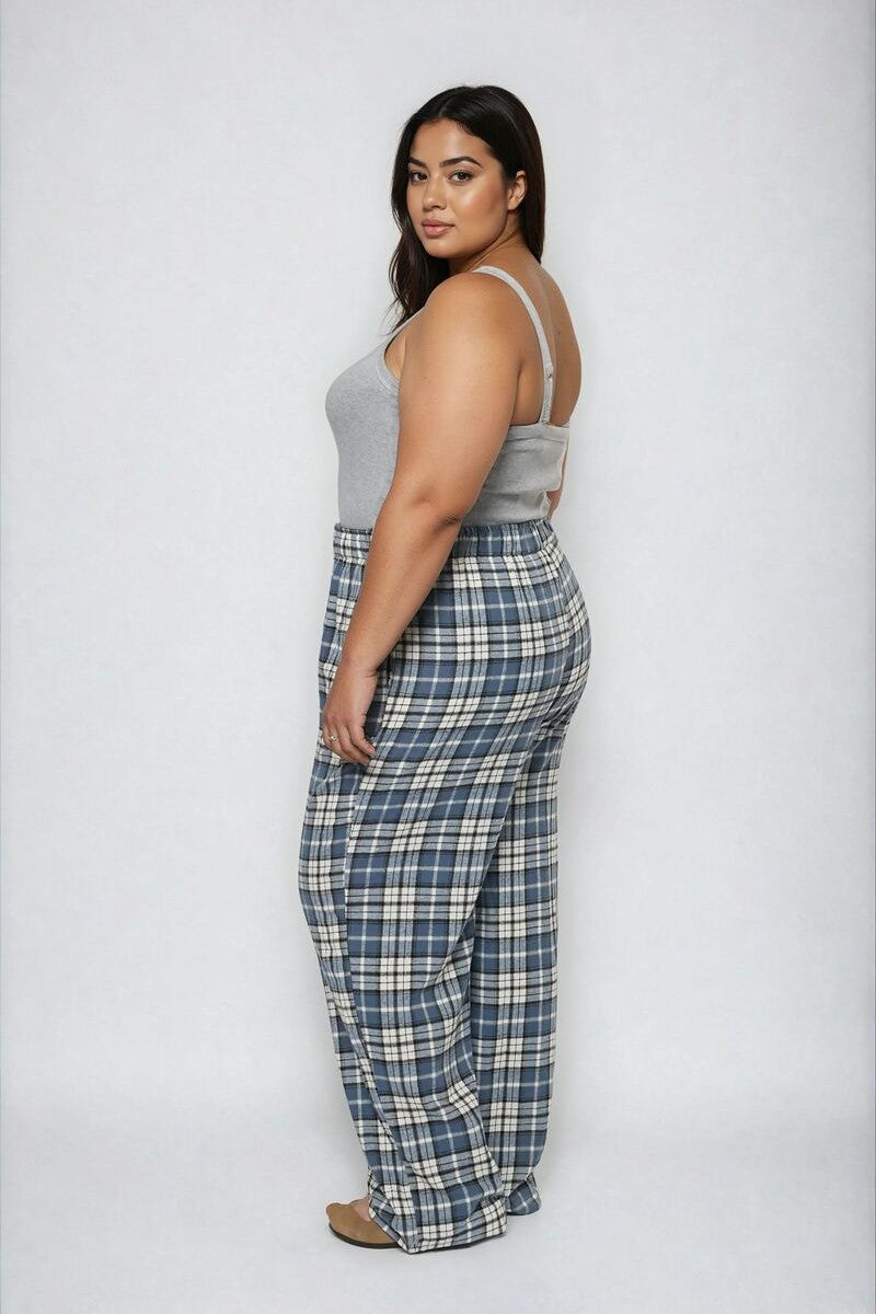 Plus Size Plaid Flannel Pajama Pants