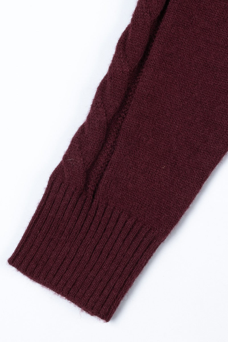 Embellished Cable-Knit Cropped Sweater
