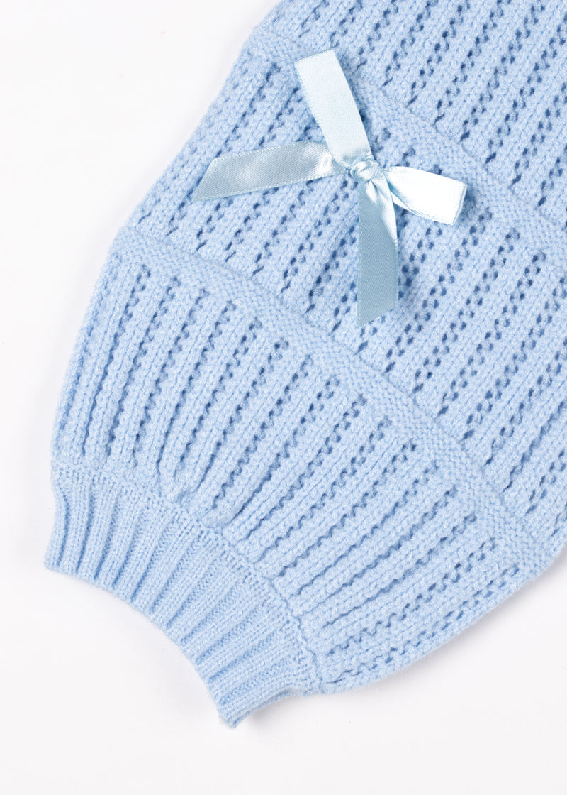 Ribbon Bow Cropped Cardigan Sweater