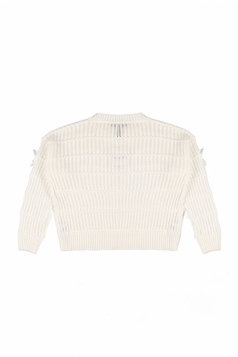 Ribbon Bow Cropped Sweater