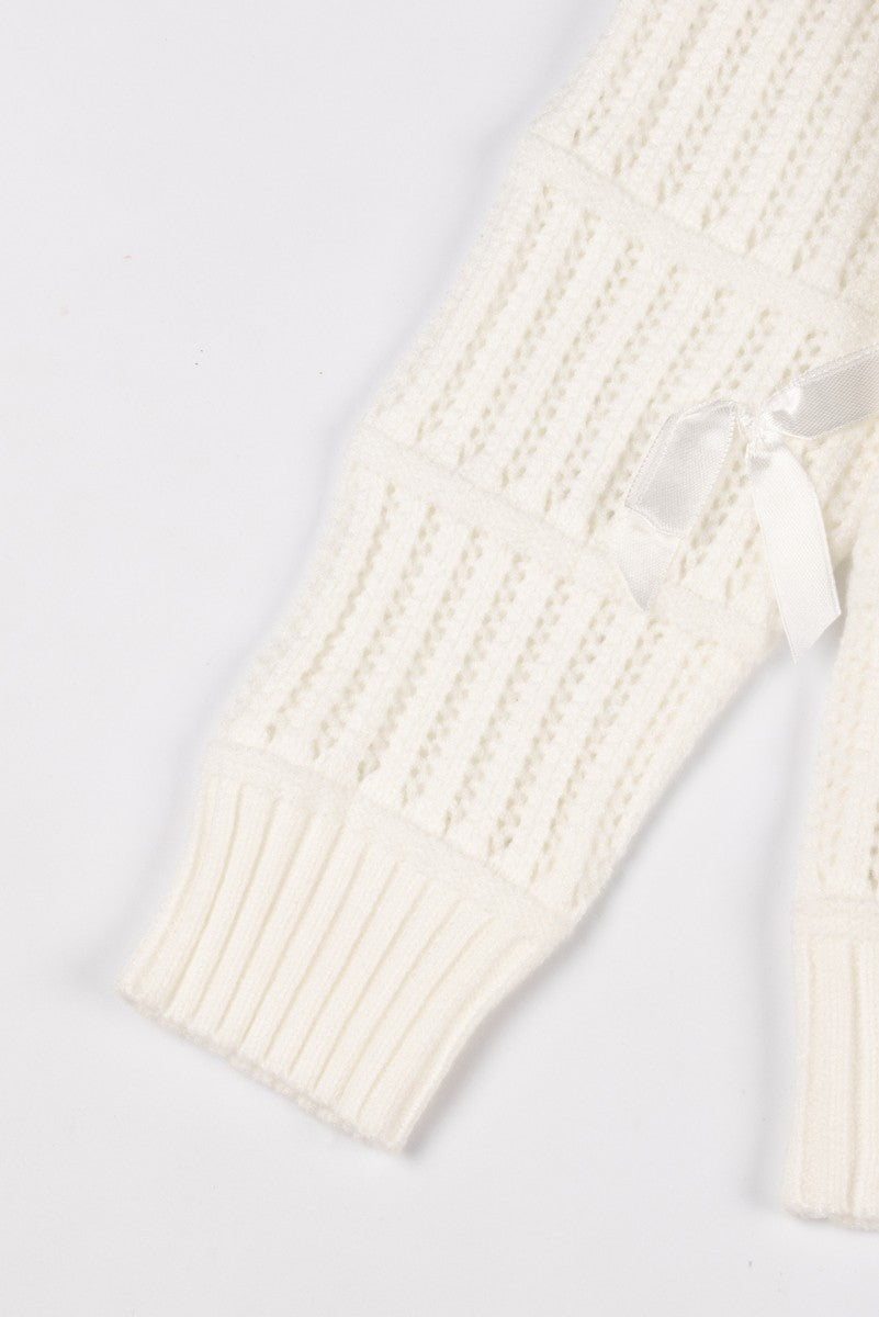 Ribbon Bow Cropped Sweater