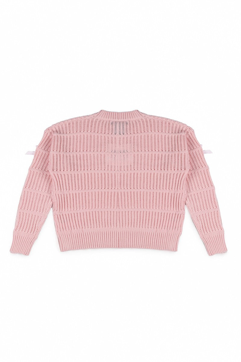 Ribbon Bow Cropped Sweater