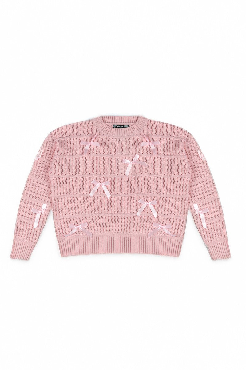 Ribbon Bow Cropped Sweater