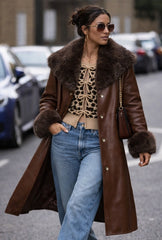 Leopard Lace-Up Bow Cardigan Sweater