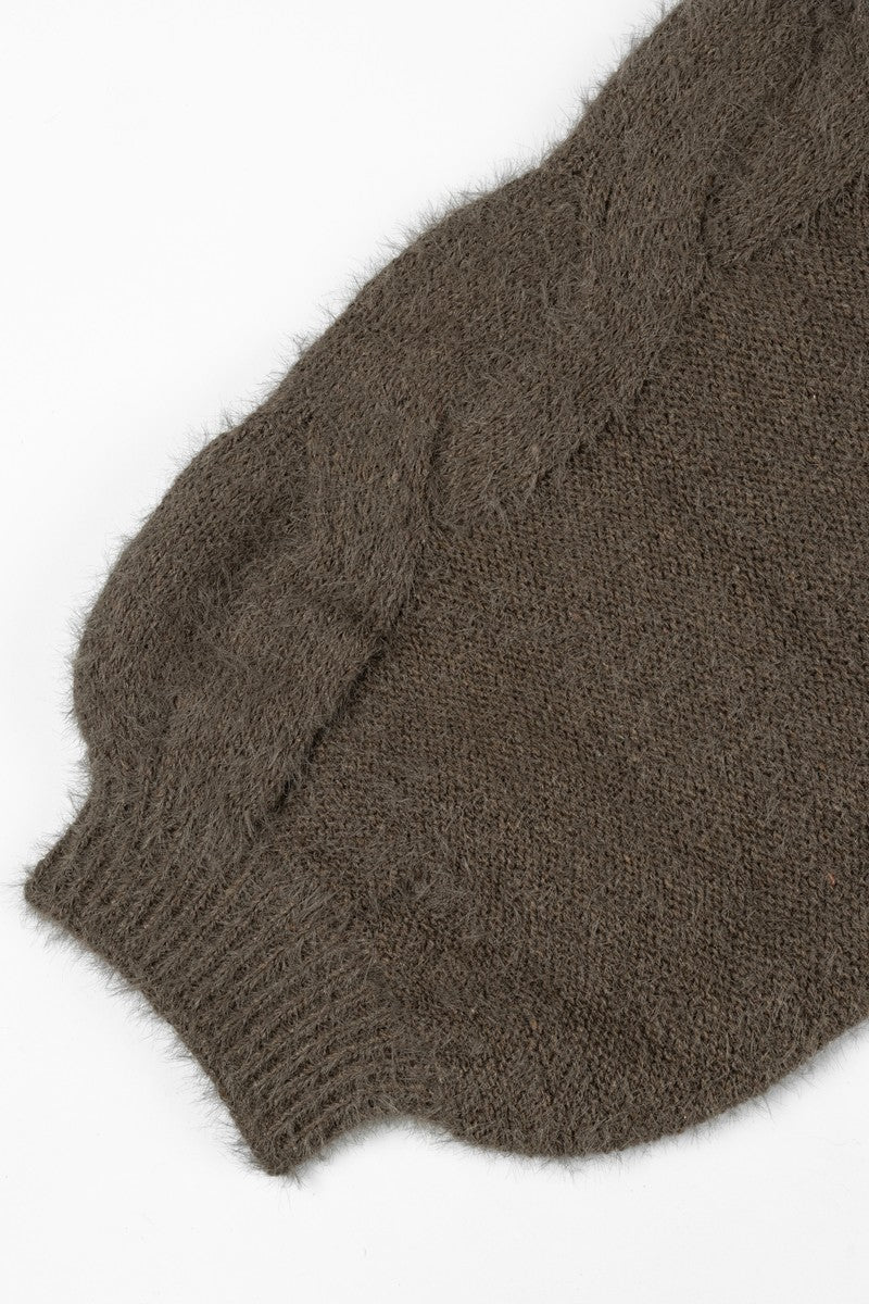 Fuzzy Open-Front Cardigan Sweater