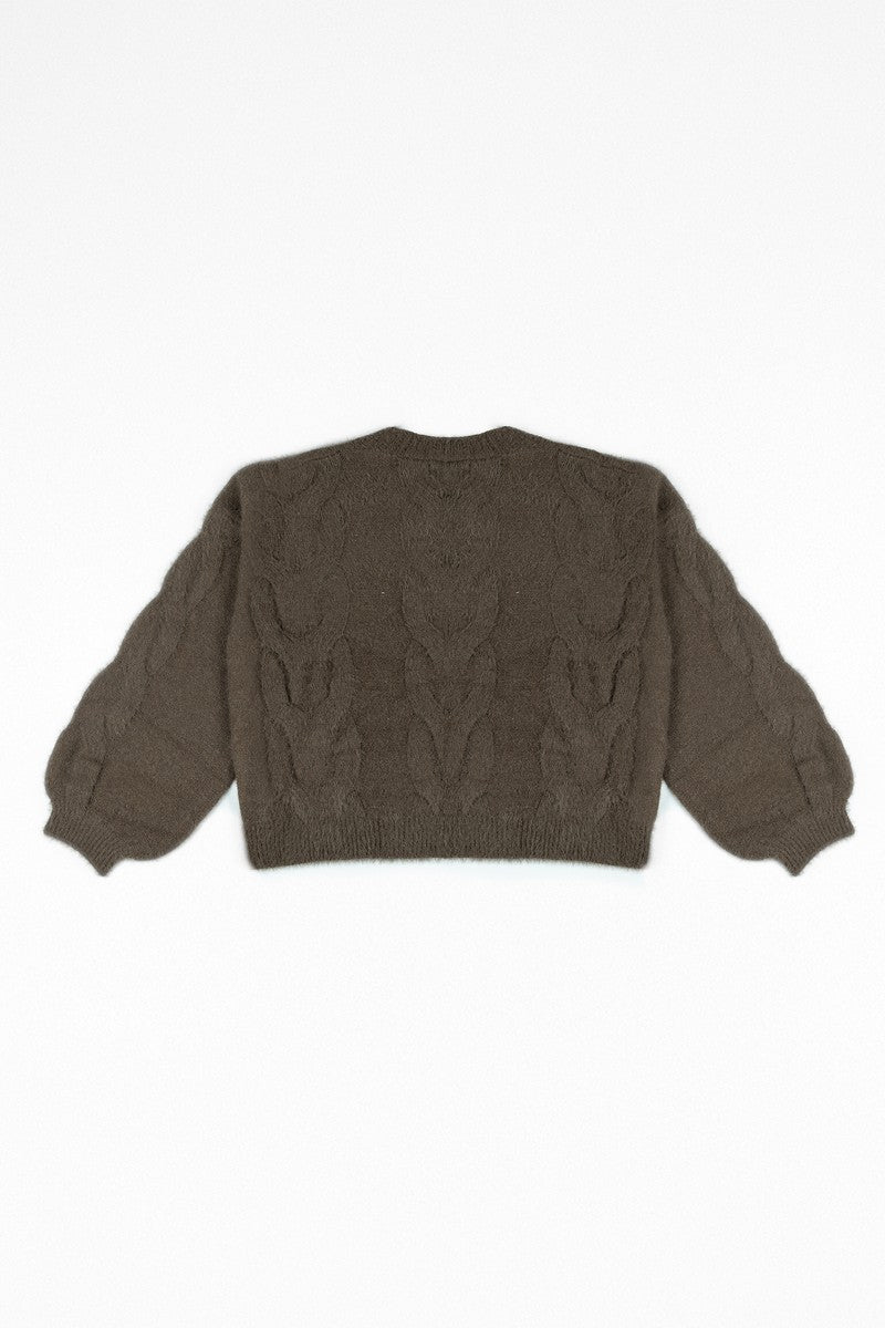 Fuzzy Open-Front Cardigan Sweater
