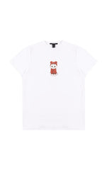 Cat Graphic Tee & Plaid Shorts Pajama Set