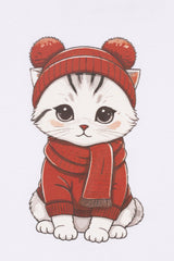 Cat Graphic Tee & Plaid Shorts Pajama Set