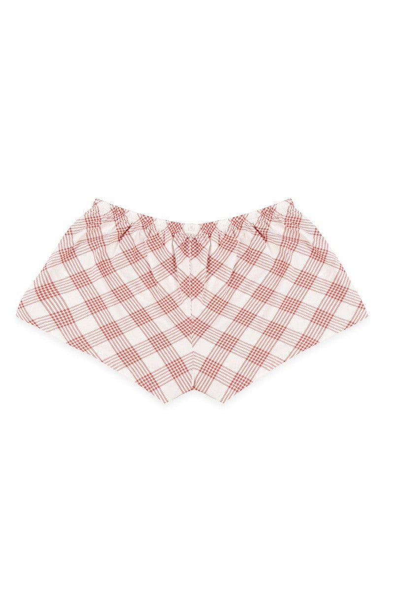 Cat Graphic Tee & Plaid Shorts Pajama Set