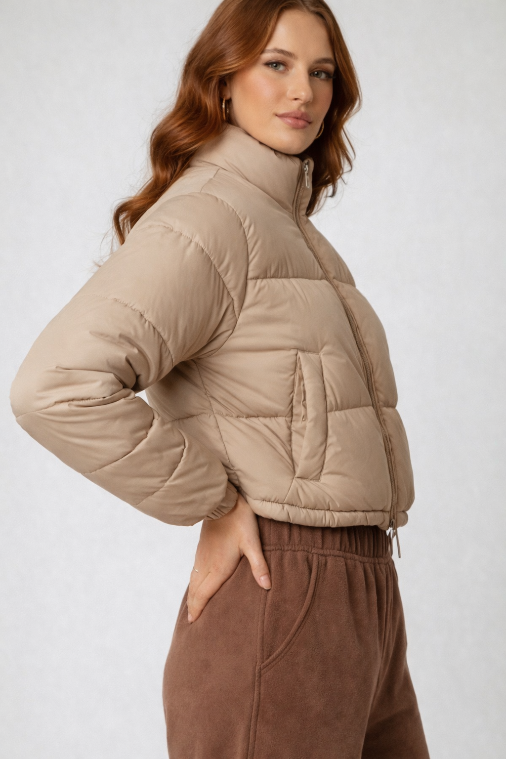 Cropped Quilted Puffer Jacket
