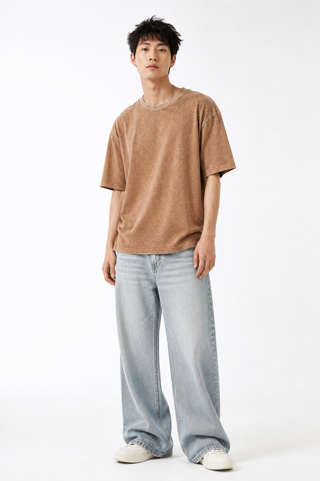 Studded Cotton Crew Tee