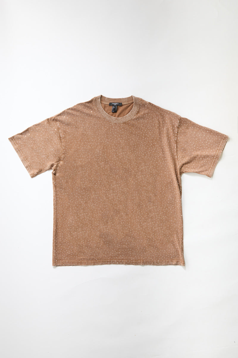 Studded Cotton Crew Tee