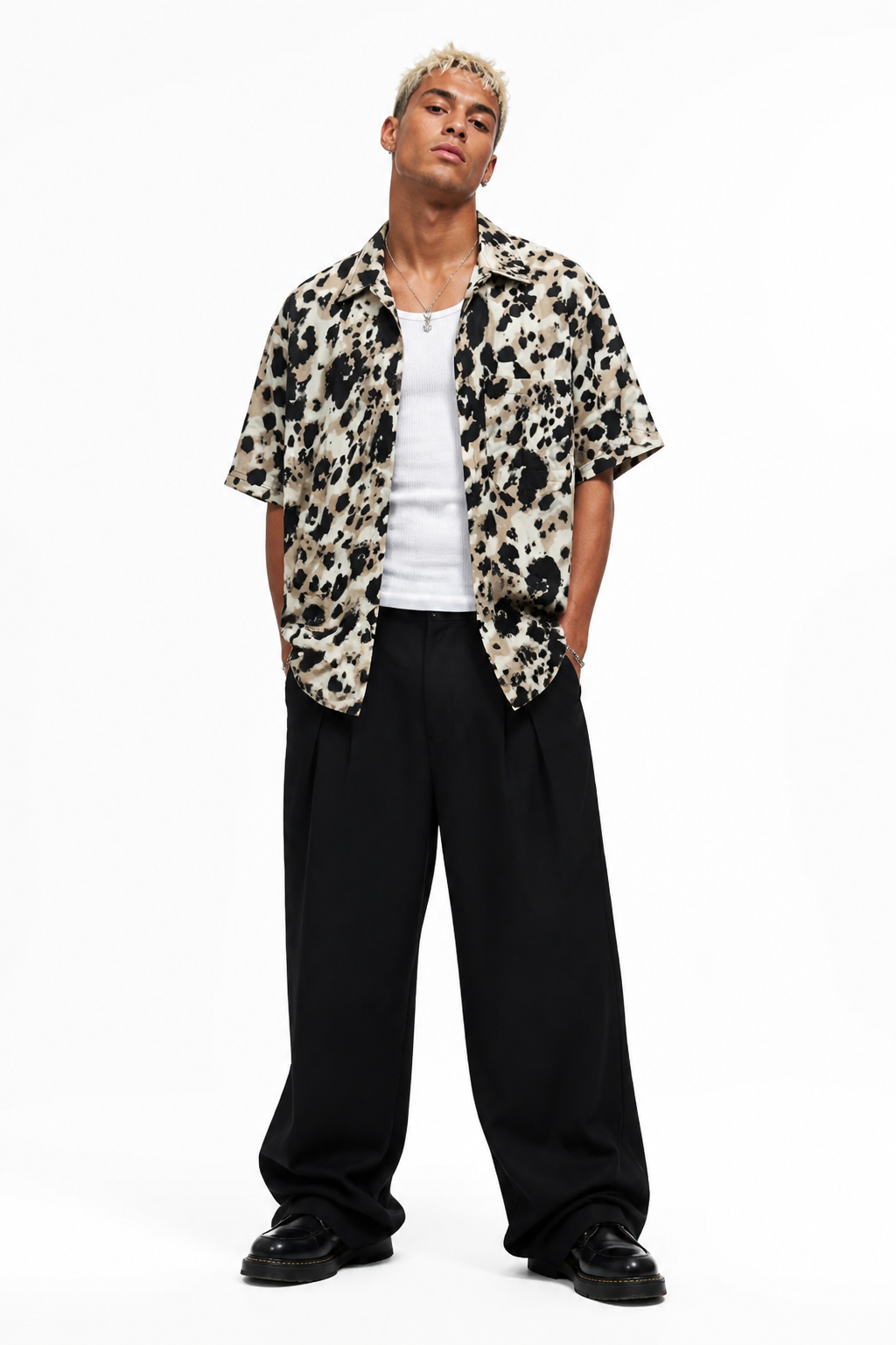 Leopard Print Button-Front Shirt