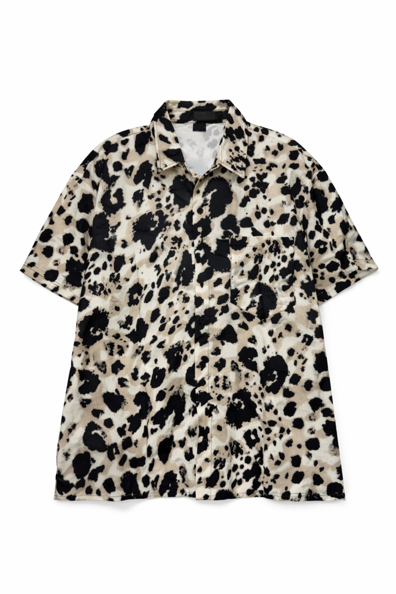 Leopard Print Button-Front Shirt