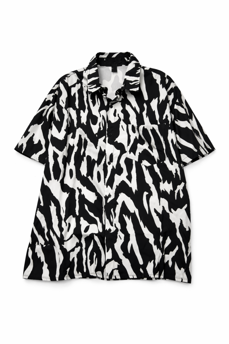 Zebra Print Button-Front Shirt