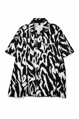 Zebra Print Button-Front Shirt