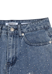 Wide-Leg Rhinestone Jeans