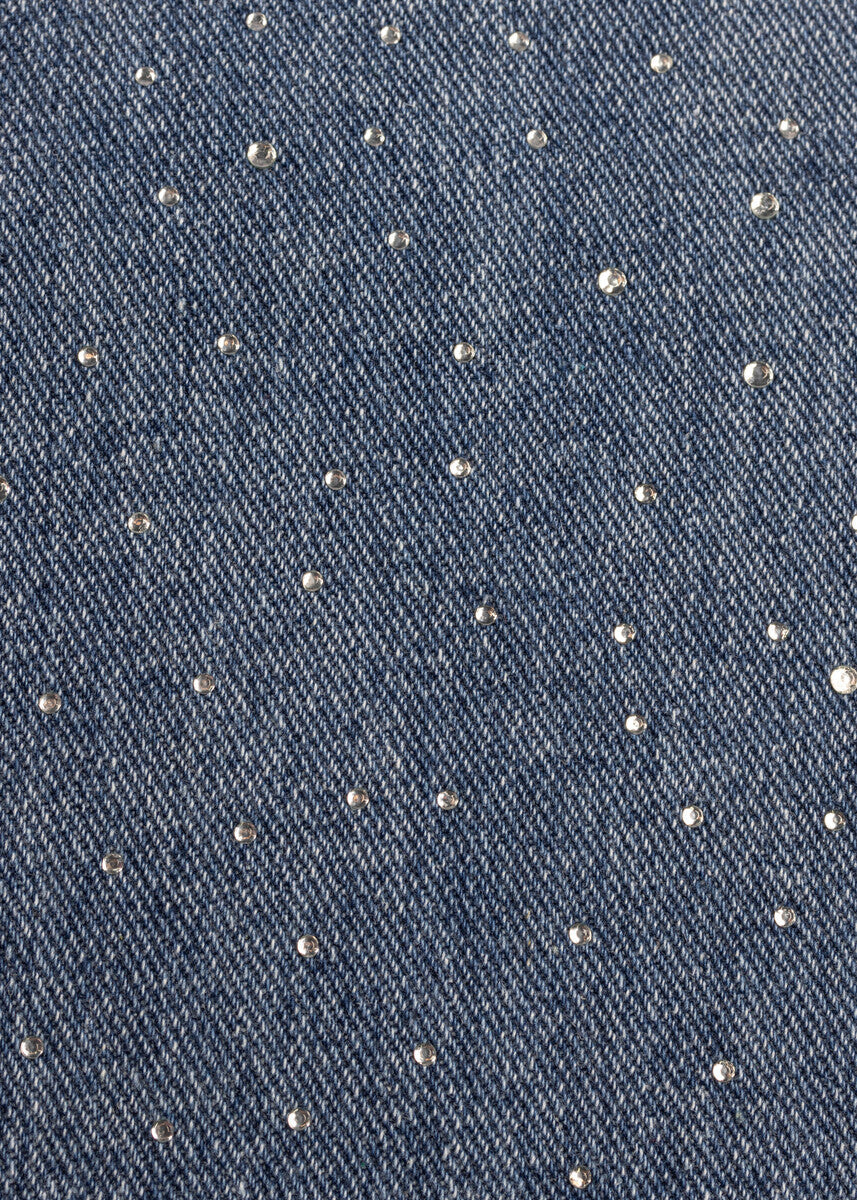 Wide-Leg Rhinestone Jeans