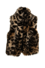 Leopard Print Faux Fur Vest