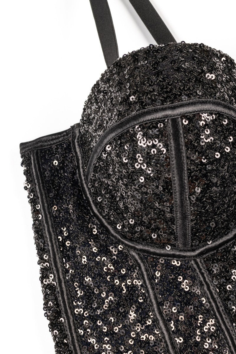Sequin Bustier Sleeveless Top