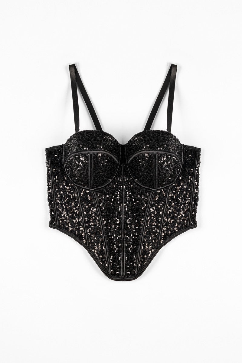 Sequin Bustier Sleeveless Top