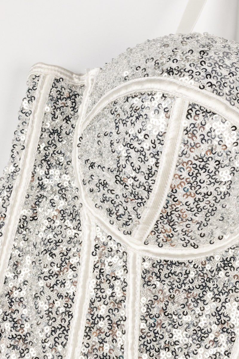 Sequin Bustier Sleeveless Top