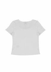 Ribbed Lace-Trim Bow Top