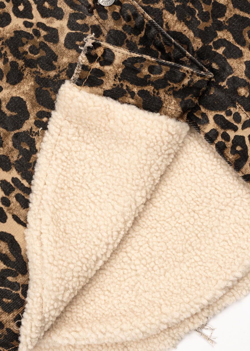 Leopard Print Faux Shearling Shacket
