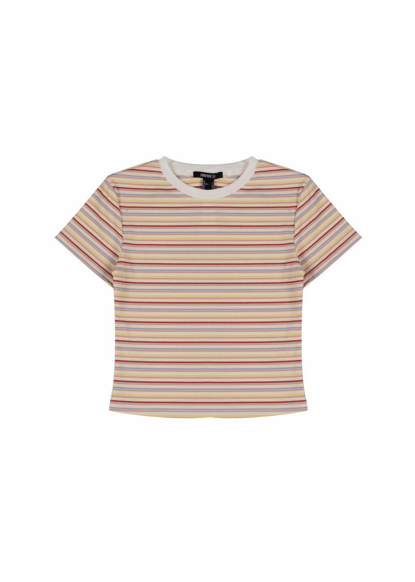 Rib-Knit Striped Baby Tee