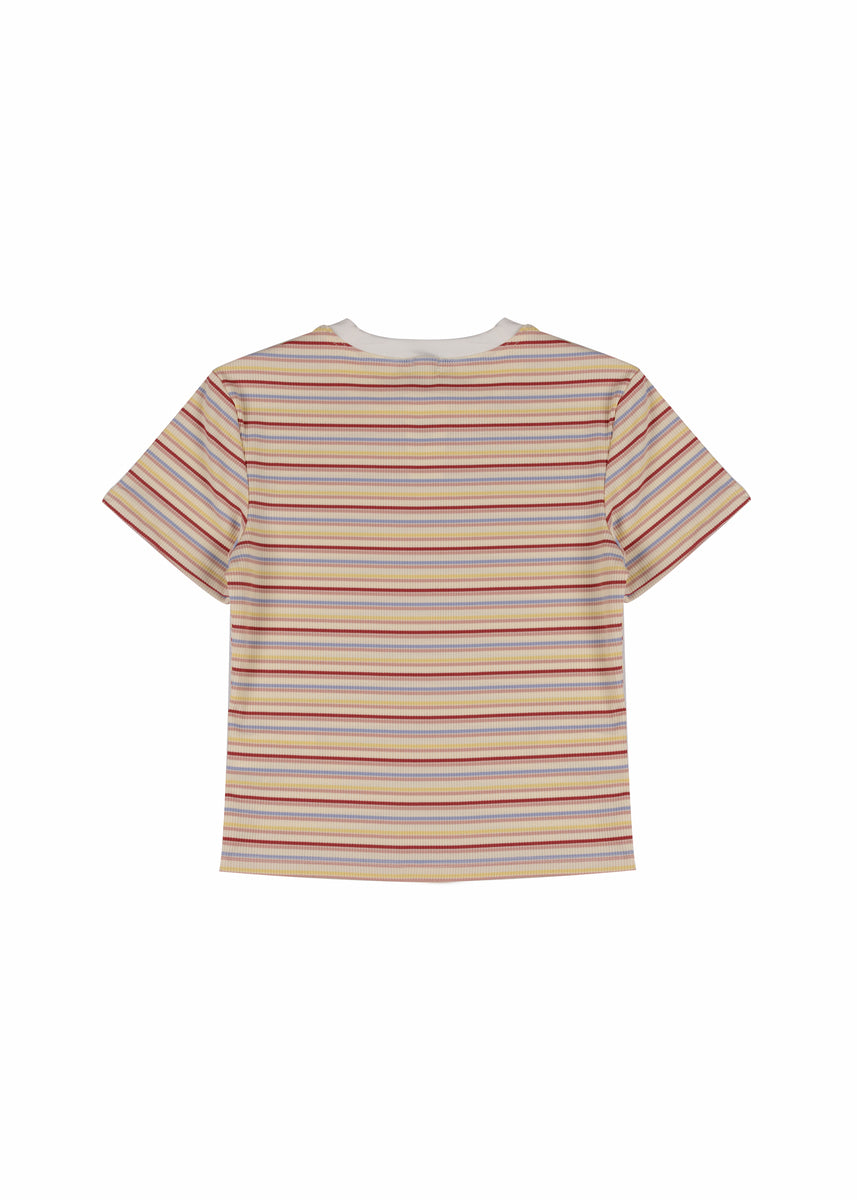 Rib-Knit Striped Baby Tee