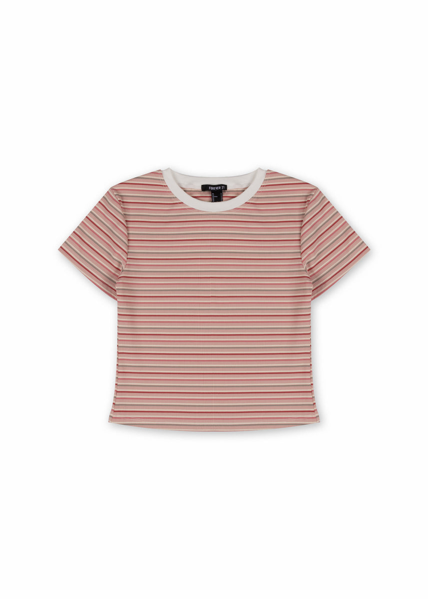 Rib-Knit Striped Baby Tee