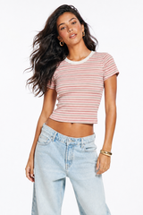 Rib-Knit Striped Baby Tee