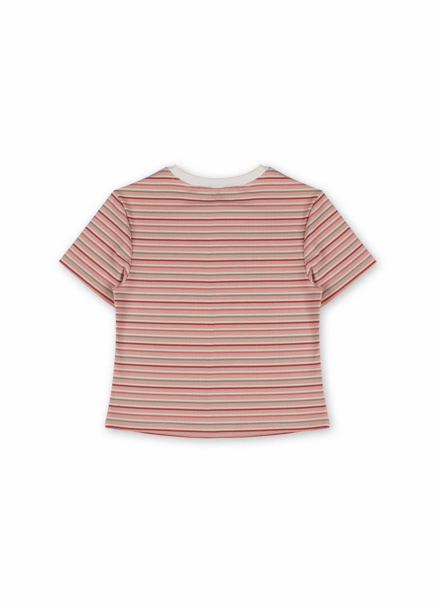 Rib-Knit Striped Baby Tee