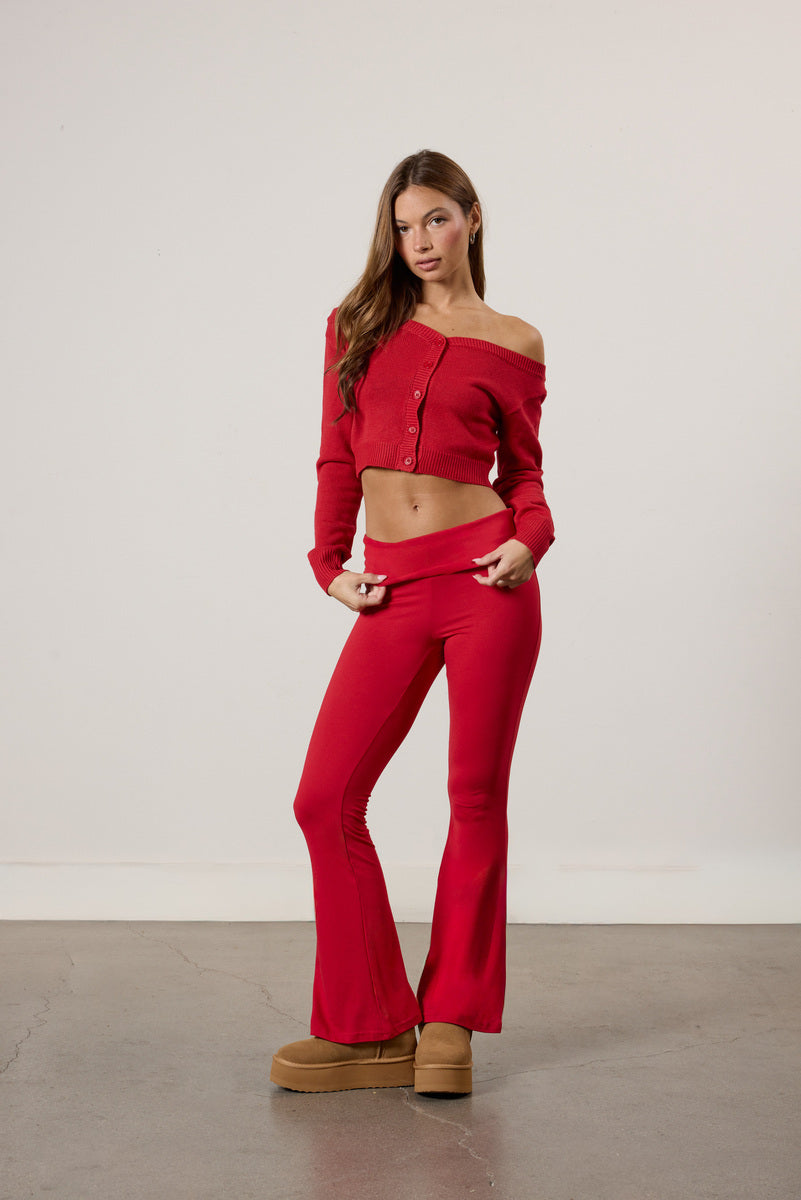 Flawless Foldover Flare Leggings